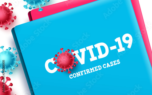 Covid-19 confirmed cases vector design. Covid-19 confirmed cases folder list report and documents for novel corona virus. Vector illustration.
