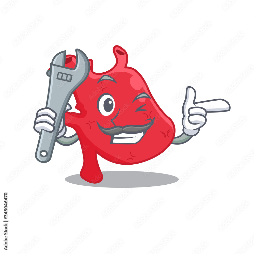 A picture of heart mechanic mascot design concept A picture of heart mechanic mascot design concept