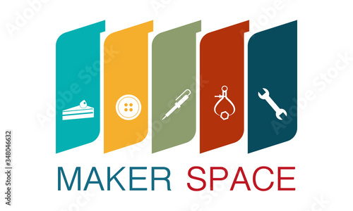 Maker space logo icon vector concept. Business icon , co working space logo.