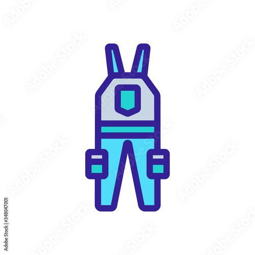 jumpsuit worker with many pockets icon vector. jumpsuit worker with many pockets sign. color symbol illustration