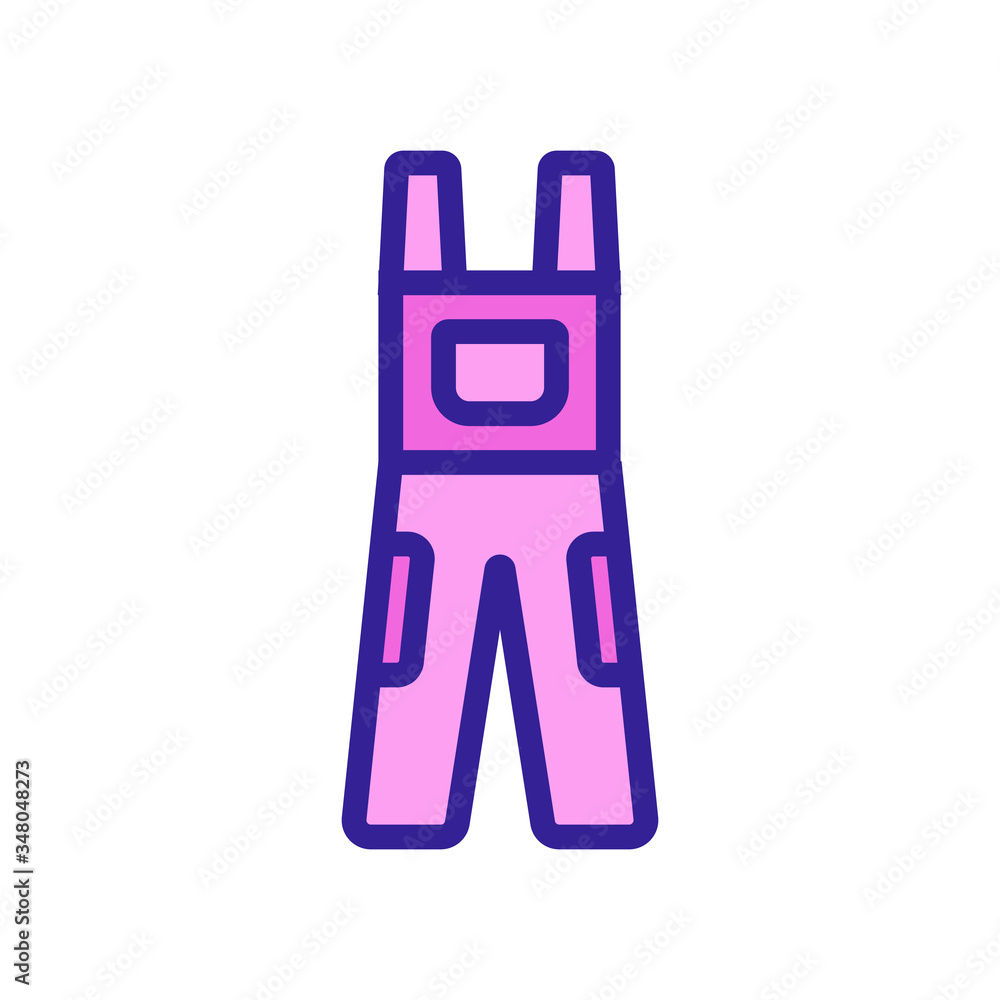 work overalls on figure icon vector. work overalls on figure sign. color symbol illustration work overalls on figure icon vector. work overalls on figure sign. color symbol illustration