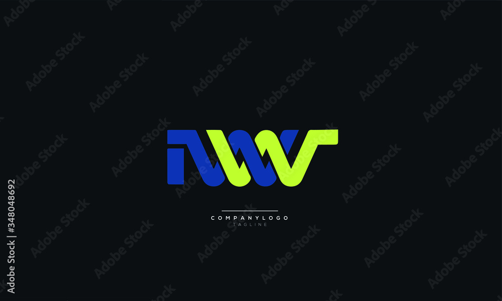 IWW Letter Logo Alphabet Design Icon Vector Symbol
