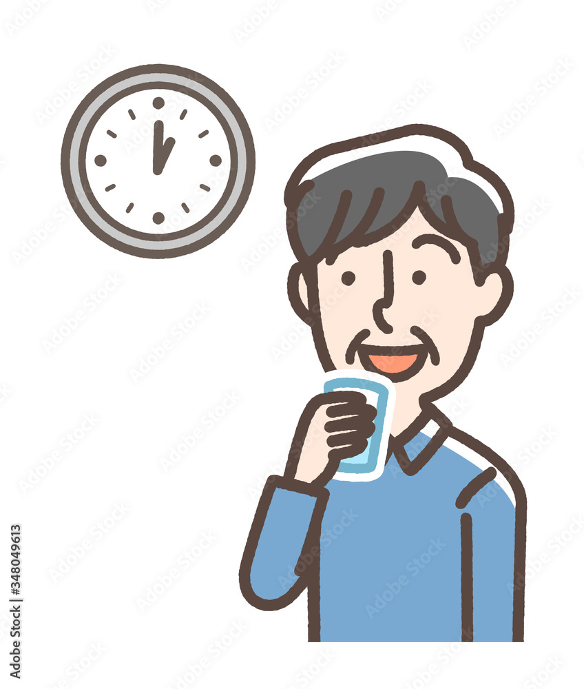 水を飲む男性 水を飲む男性