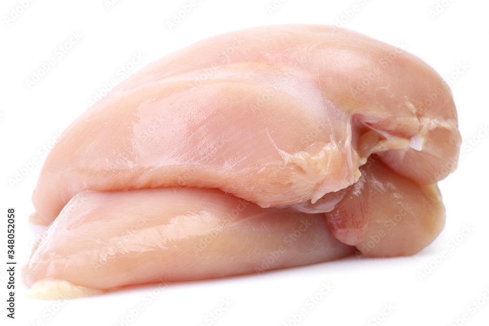 Chicken meat on a white background