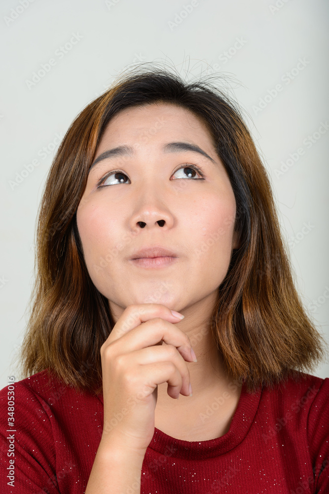 Portrait of young Asian woman with short hair Portrait of young Asian woman with short hair