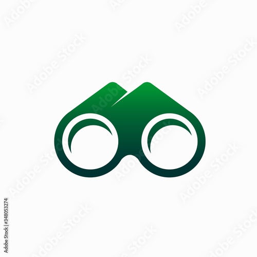 binoculars logo design, mountain vector logo