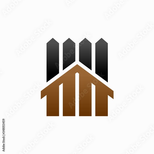fence logo design  wooden house icon