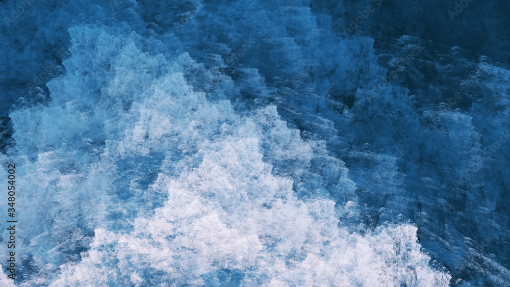 Abstract dark blue fantastic clouds. Colorful fractal background. Digital art. 3d rendering.