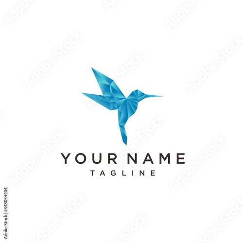 bird logo. colorful bird. illustration of hummingbird icon.