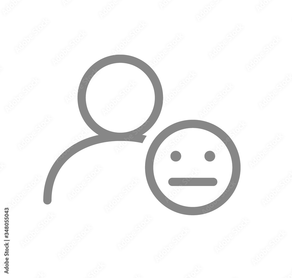 User profile with face line icon. Neutral rating, feedback symbol User profile with face line icon. Neutral rating, feedback symbol