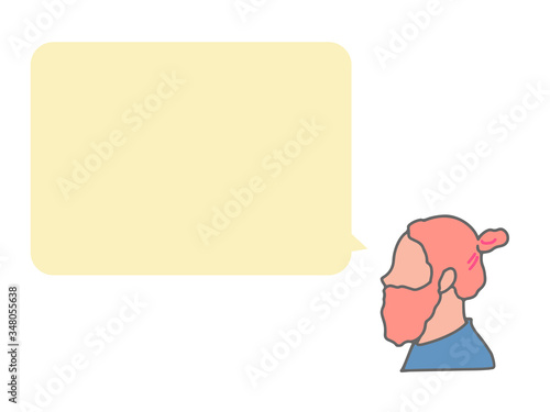 man profile and speech bubble