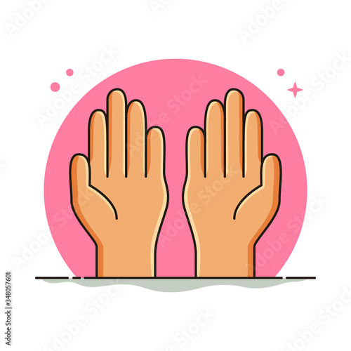Praying Hand Symbol Vector. Pray Spirit Ramadan Illustration 
