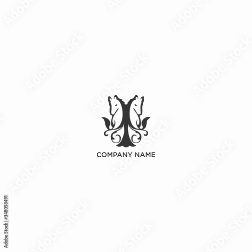 abstract background, horse logo