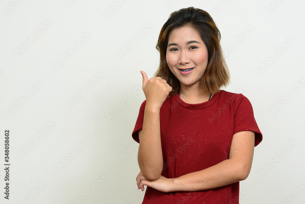 Portrait of young Asian woman with short hair Portrait of young Asian woman with short hair