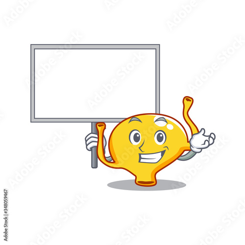 An icon of bladder mascot design style bring a board