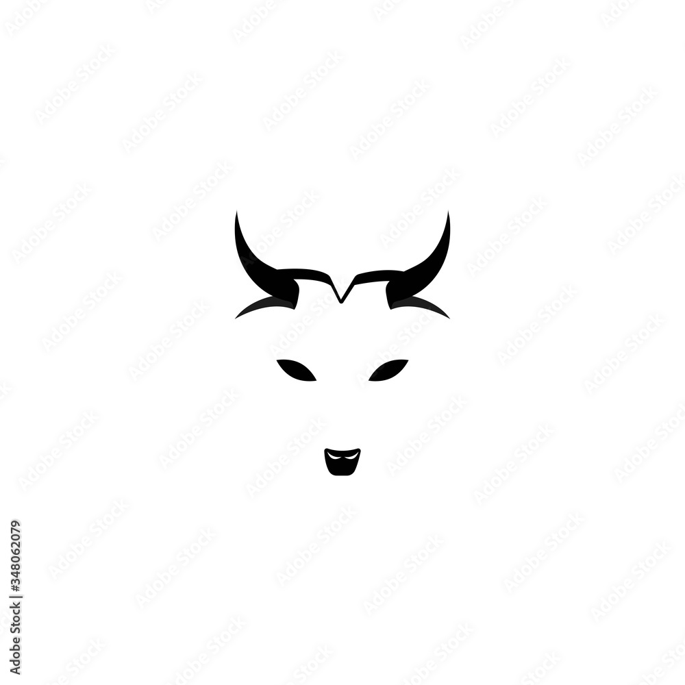 Naklejka premium Bison logo icon vector template illustration