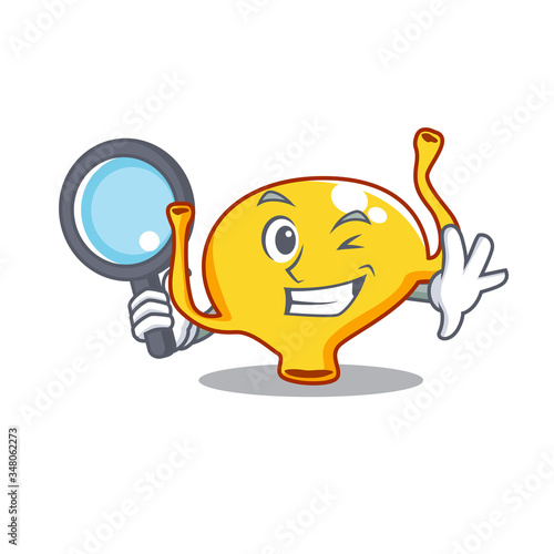 Smart Detective of bladder mascot design style with tools