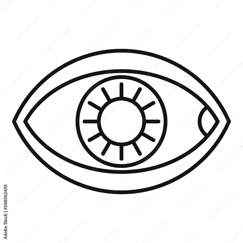 Healthy human eye icon. Outline healthy human eye vector icon for web design isolated on white background Healthy human eye icon. Outline healthy human eye vector icon for web design isolated on white background