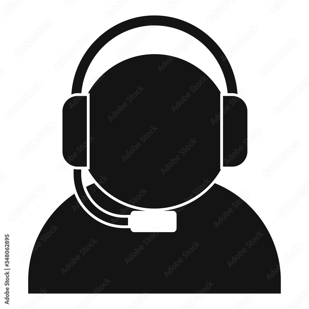 Call center worker icon. Simple illustration of call center worker vector icon for web design isolated on white background Call center worker icon. Simple illustration of call center worker vector icon for web design isolated on white background