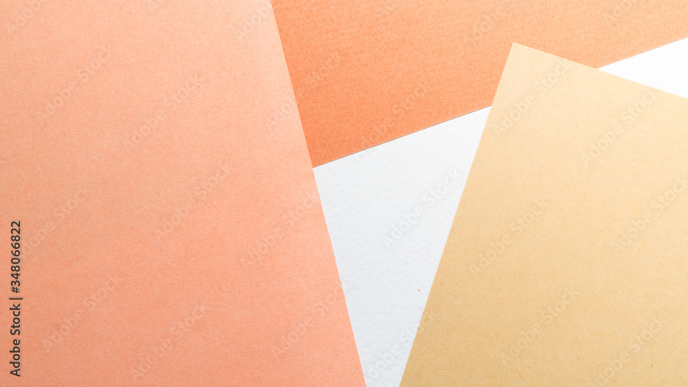 Color papers geometry shape composition background with white beige copper and brown color tones. Minimalism geometric flat lay backdrop. Top view Color papers geometry shape composition background with white beige copper and brown color tones. Minimalism geometric flat lay backdrop. Top view