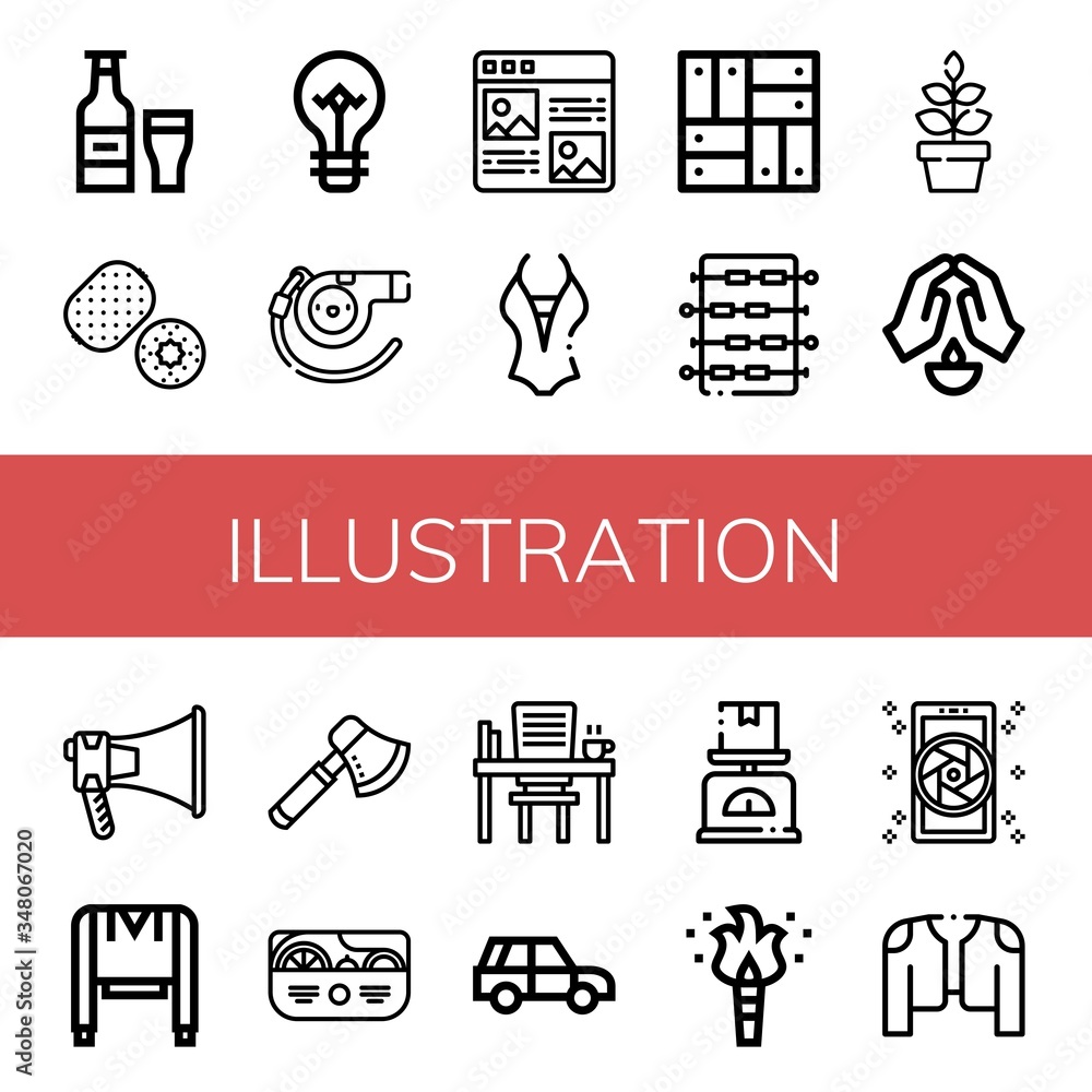 Fototapeta premium Set of illustration icons