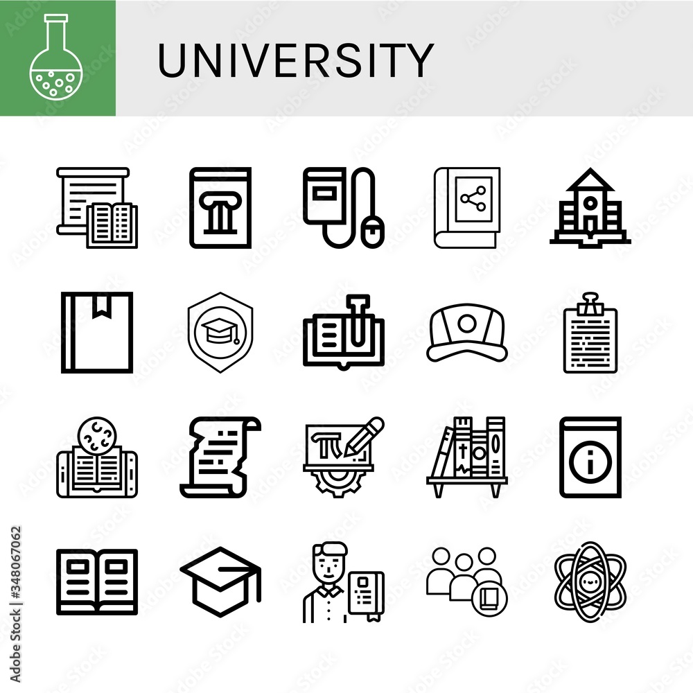 Set of university icons Set of university icons