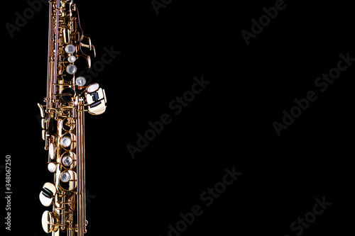 Картината върху платно Soprano Saxophone - isolated on left margin