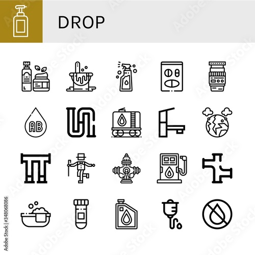 Set of drop icons
