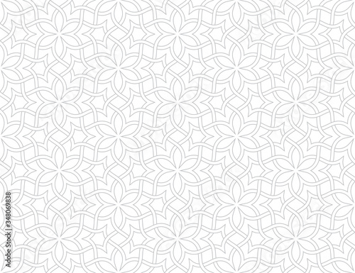 Seamless vector pattern background. Flower pattern on white background