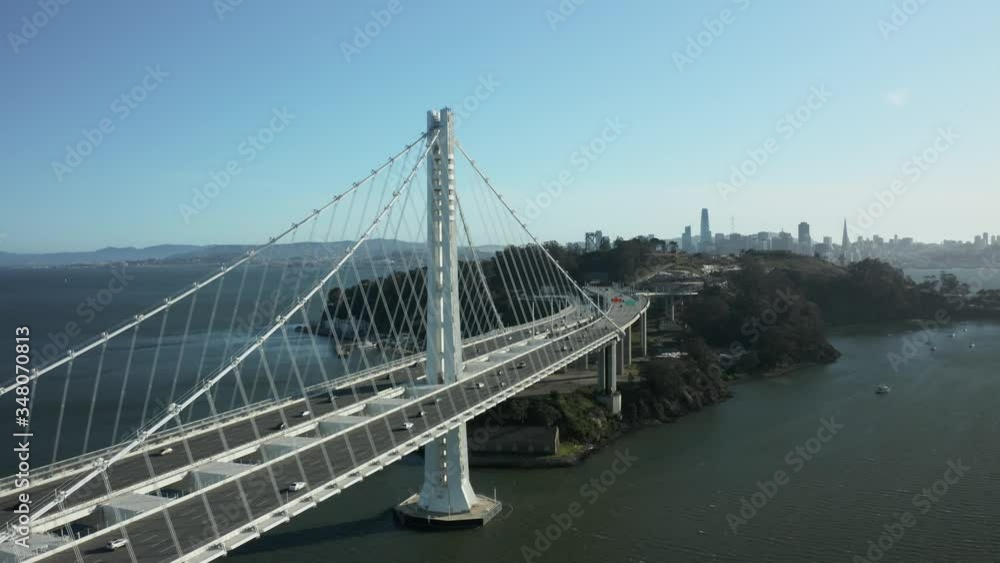 Aerial view of Bay Bridge from Oakland to San Francisco Aerial view of Bay Bridge from Oakland to San Francisco