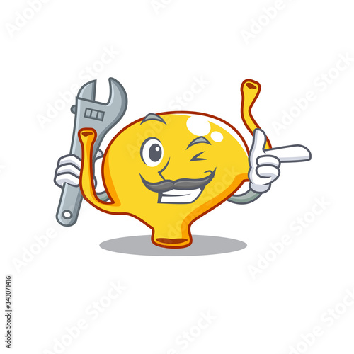 A picture of bladder mechanic mascot design concept