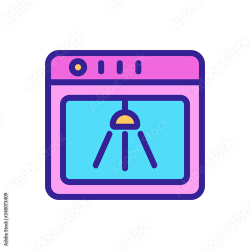 burning light in dishwasher icon vector. burning light in dishwasher sign. color symbol illustration