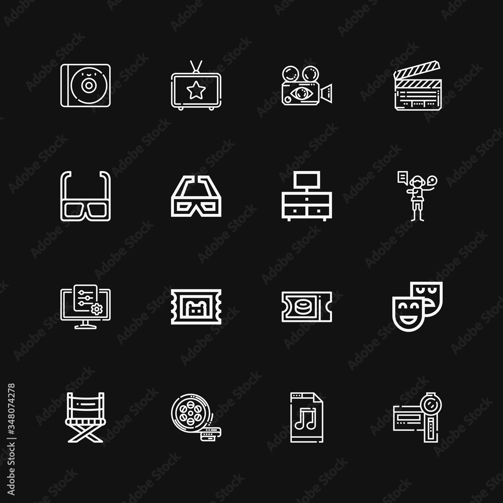 Editable 16 movie icons for web and mobile Editable 16 movie icons for web and mobile