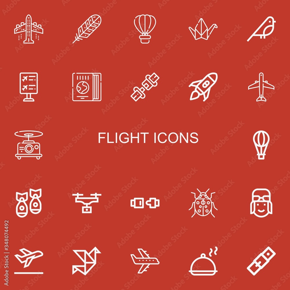 Editable 22 flight icons for web and mobile Editable 22 flight icons for web and mobile