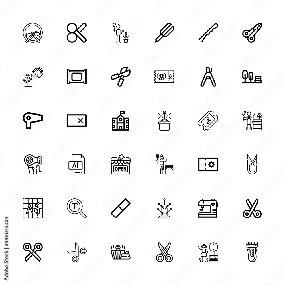 Editable 36 scissors icons for web and mobile Editable 36 scissors icons for web and mobile