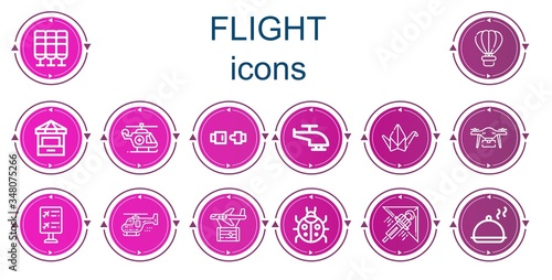 Editable 14 flight icons for web and mobile