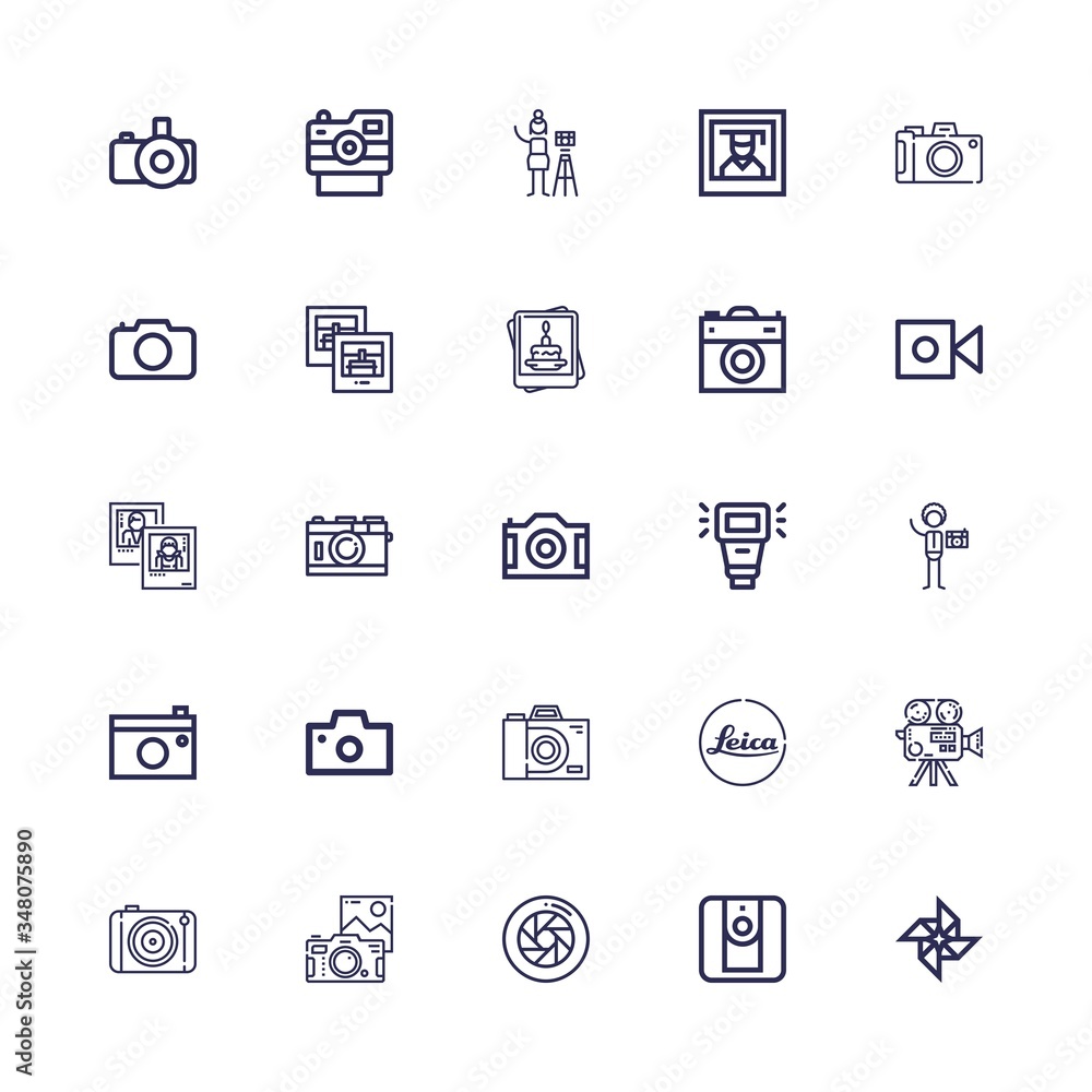 Editable 25 shutter icons for web and mobile