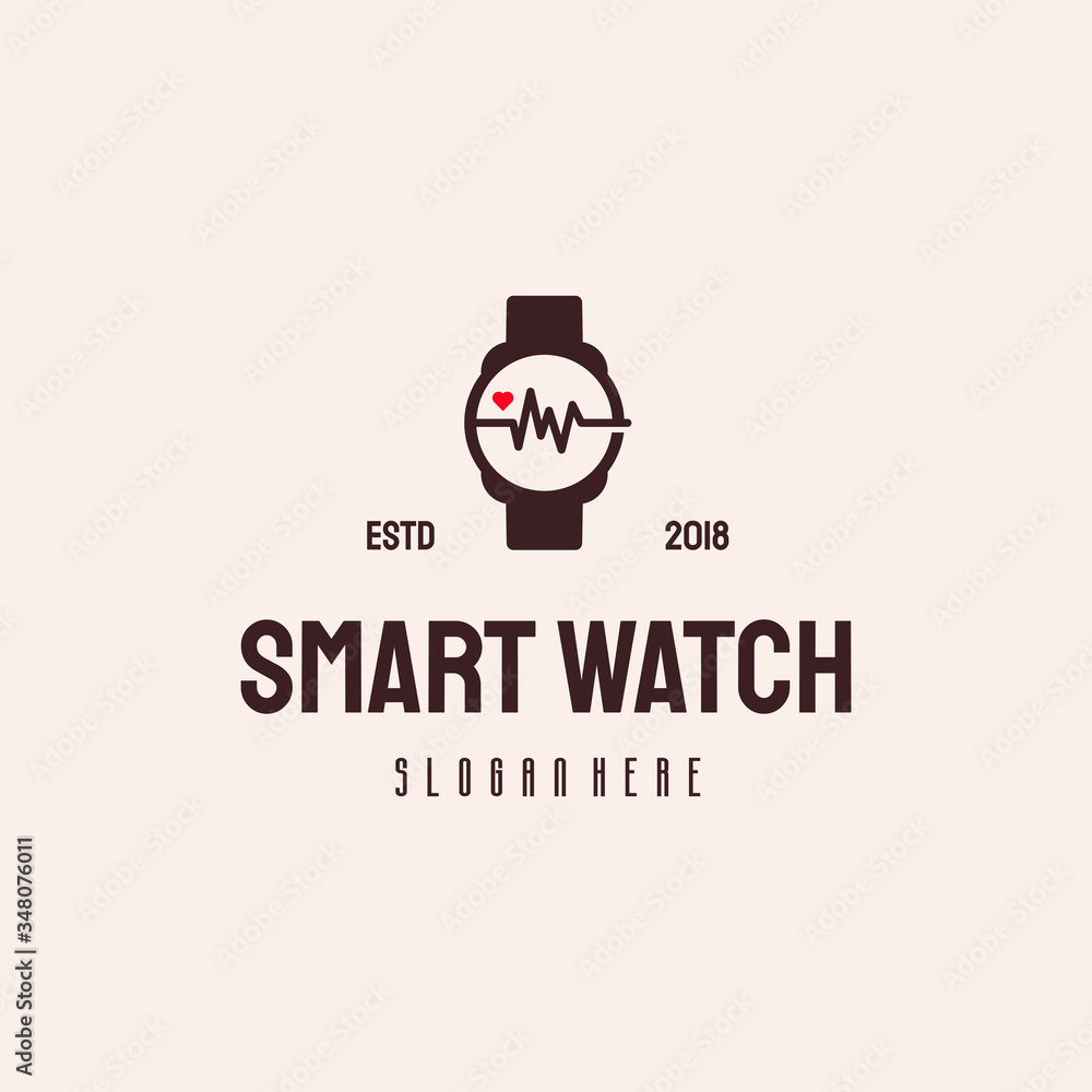 Smart Watch logo hipster retro vintage vector template