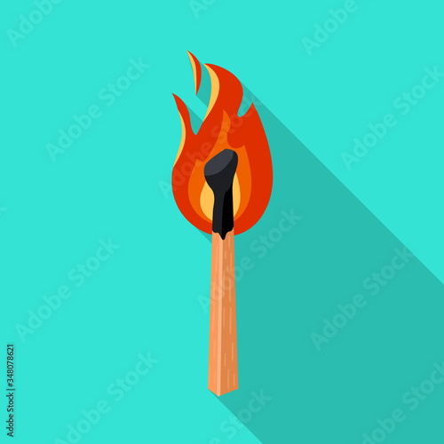 Isolated object of matchstick and blaze sign. Web element of matchstick and danger stock vector illustration.