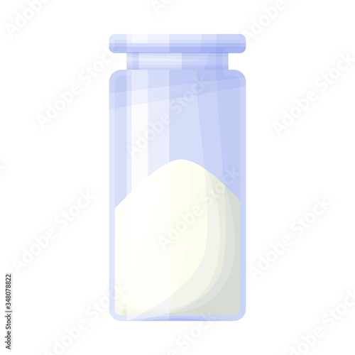 Vector illustration of bottle and cocain sign. Graphic of bottle and medicine vector icon for stock.