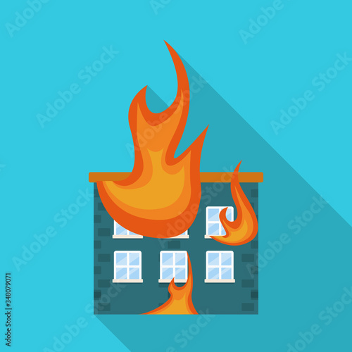 Vector design of house and flame sign. Collection of house and burning stock vector illustration.