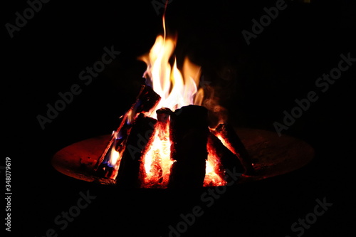 fire in the fireplace