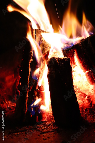 fire in the fireplace