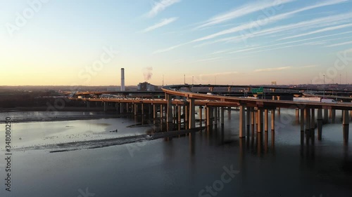 Wallpaper Mural Elevated Highway Interchange Overpass in Baltimore, Maryland USA. Aerial View of Traffic on Sunset Sunlight Torontodigital.ca