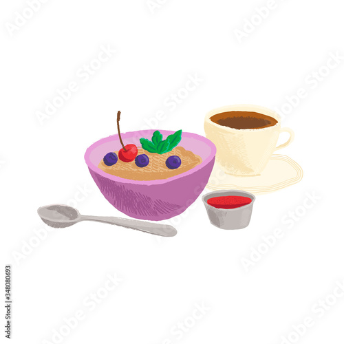 vector drawing breakfast