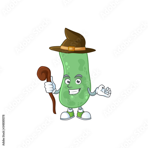Cute and sneaky Witch enterobacteriaceae cartoon design style