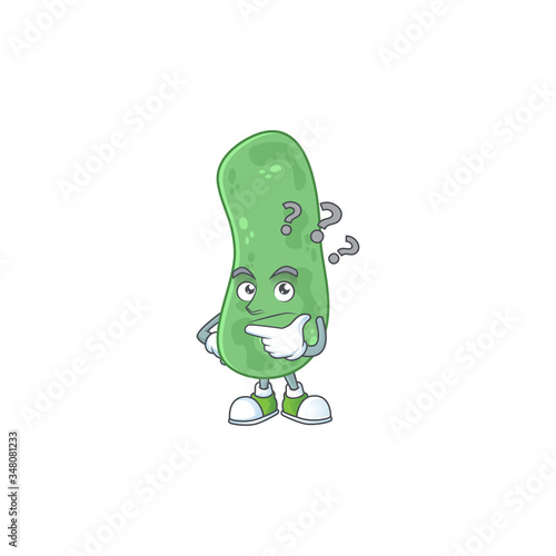 Enterobacteriaceae mascot design concept having confuse gesture