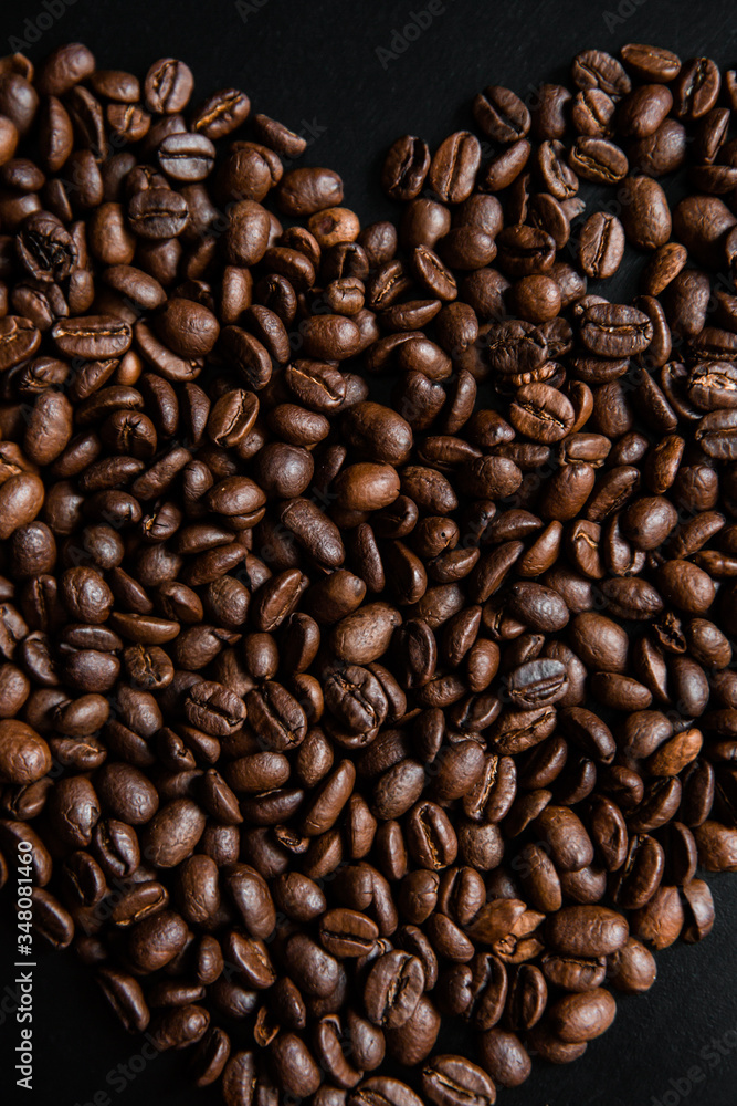 Fototapeta premium coffee beans, macro shot, background