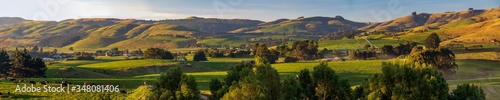 Panoramic Landscape near Owaka in New Zealand