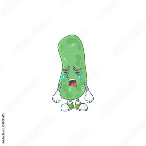 A weeping enterobacteriaceae cartoon character design concept